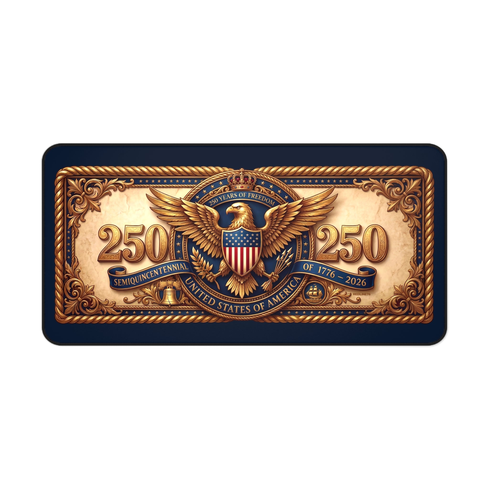 America 250 Patriotic Desk Mat | Vintage Eagle Seal Mouse Pad | 1776–2026 Anniversary Desk Accessory