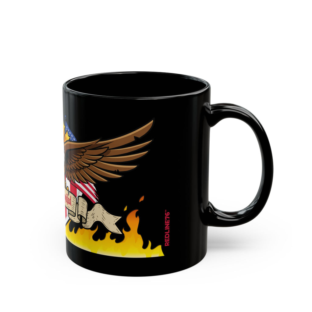 Freedom Reignited Black Mug — Patriotic Eagle Coffee Cup (11oz & 15oz)