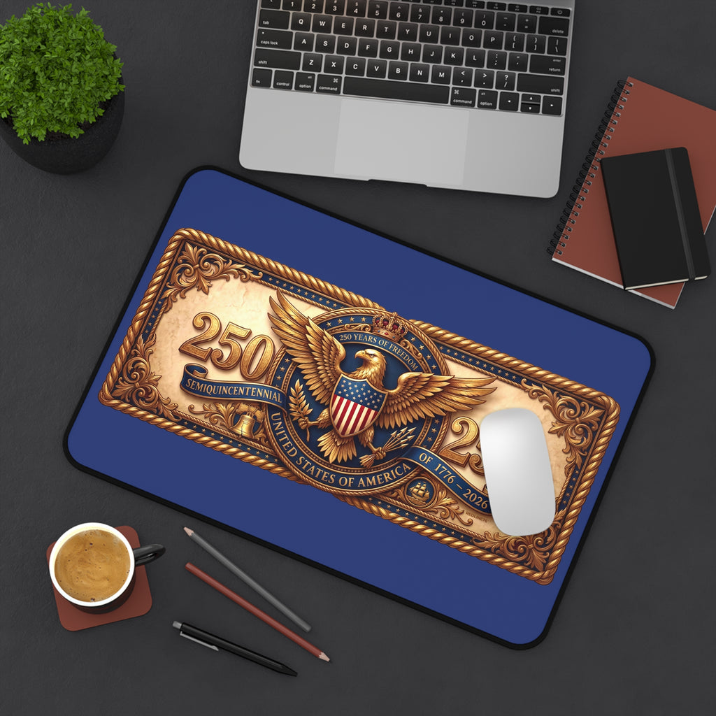 Patriotic 250th Anniversary Desk Mat — Vintage Eagle Seal Mouse Pad