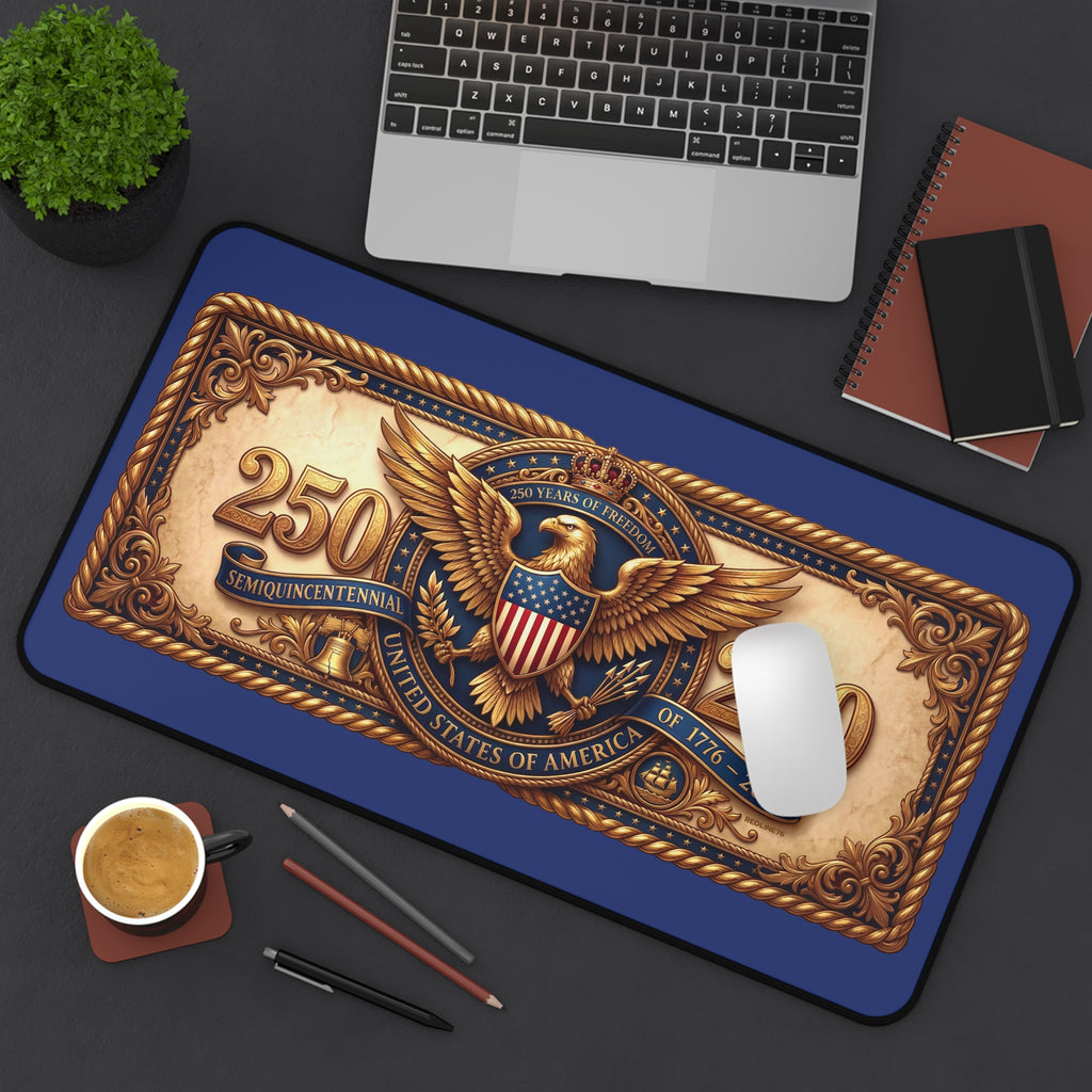 Patriotic 250th Anniversary Desk Mat — Vintage Eagle Seal Mouse Pad