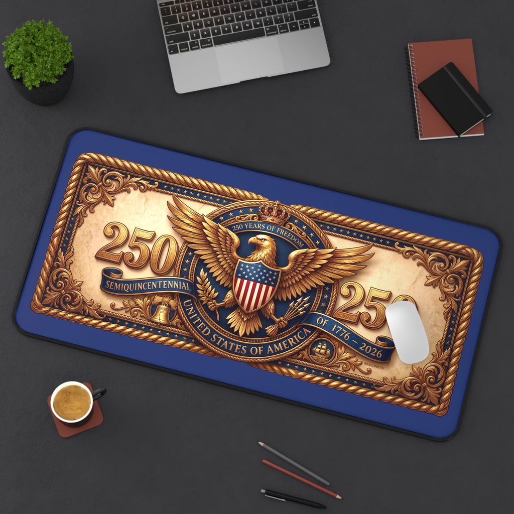 Patriotic 250th Anniversary Desk Mat — Vintage Eagle Seal Mouse Pad