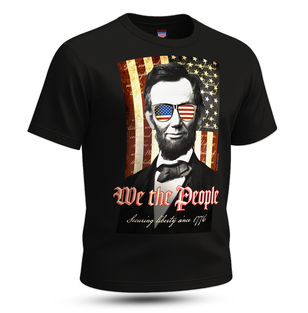 Patriotic Abraham Lincoln T‑Shirt — "We the People" Flag Graphic Tee