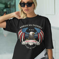 American Patriot Eagle T-Shirt - Born & Bred 1776 Vintage Flag Design